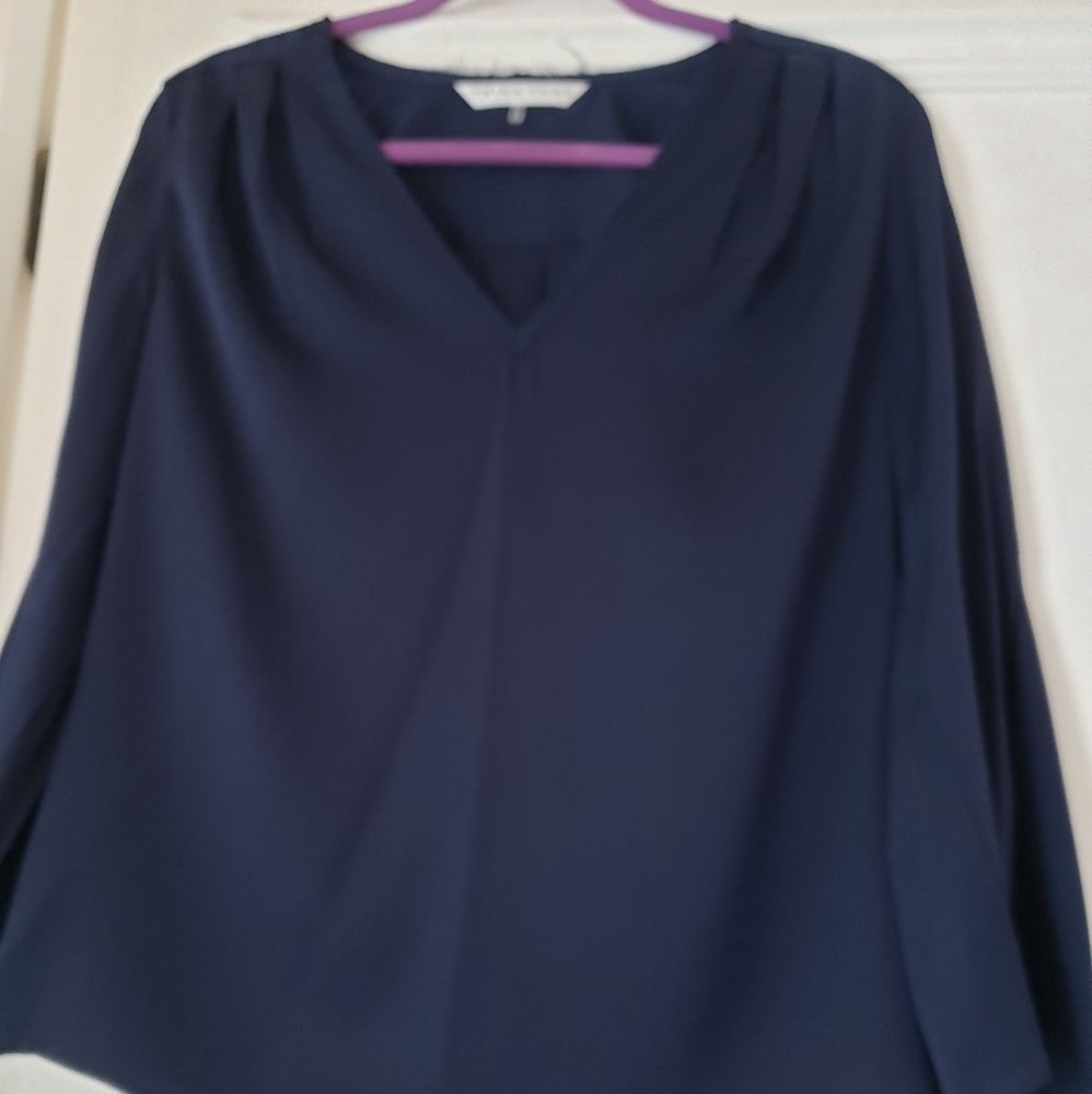 Navy blue silk blouse